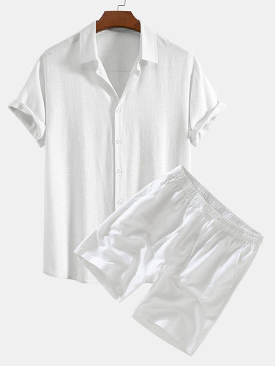 Linen Rayon Blend Shirt and Shorts Set