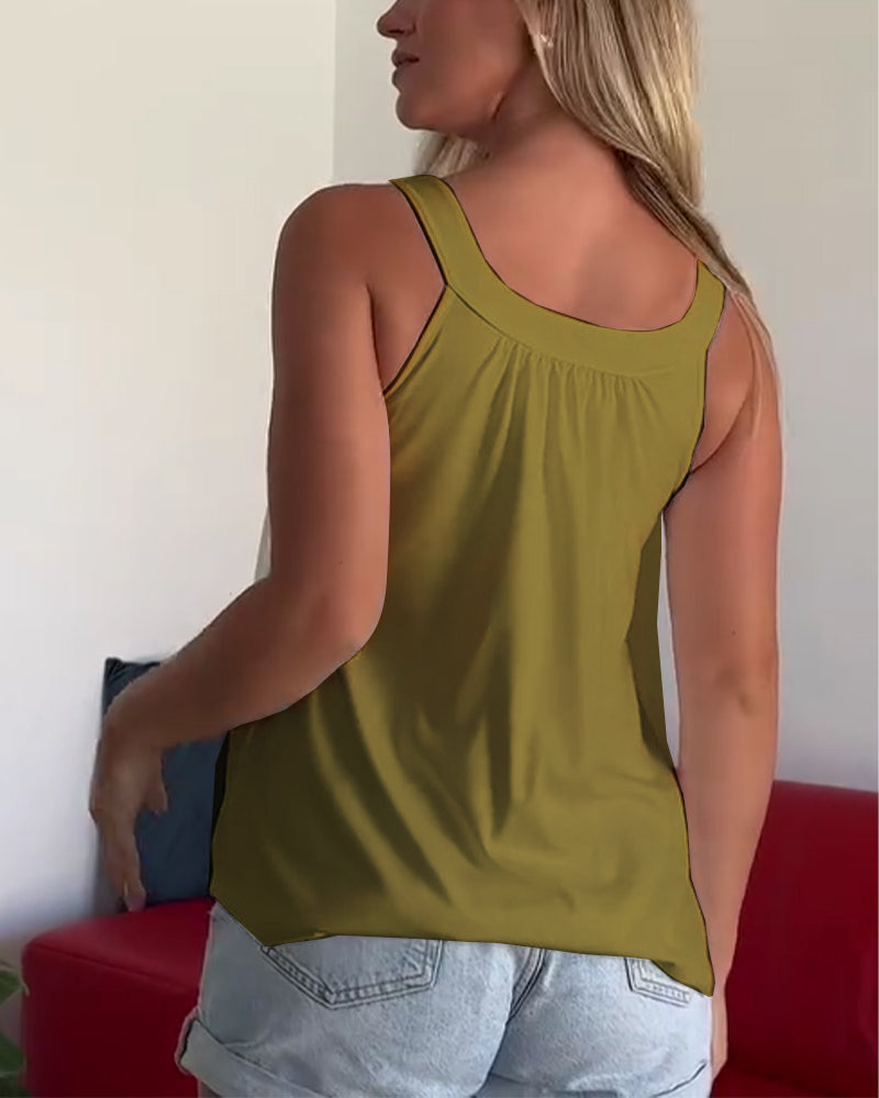 Strapless Pleated Solid Color Tank Top