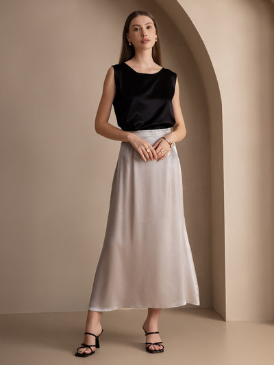 19Momme Silk Lounge Round Neck Tank Top