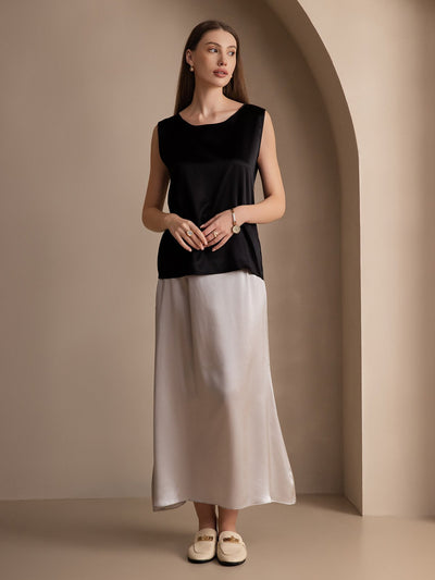 19Momme Silk Lounge Round Neck Tank Top