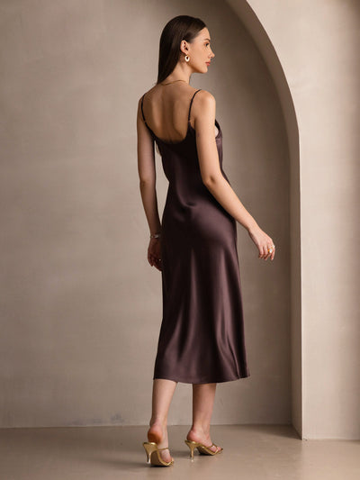 Pure Silk Spaghetti Strap Long Dress