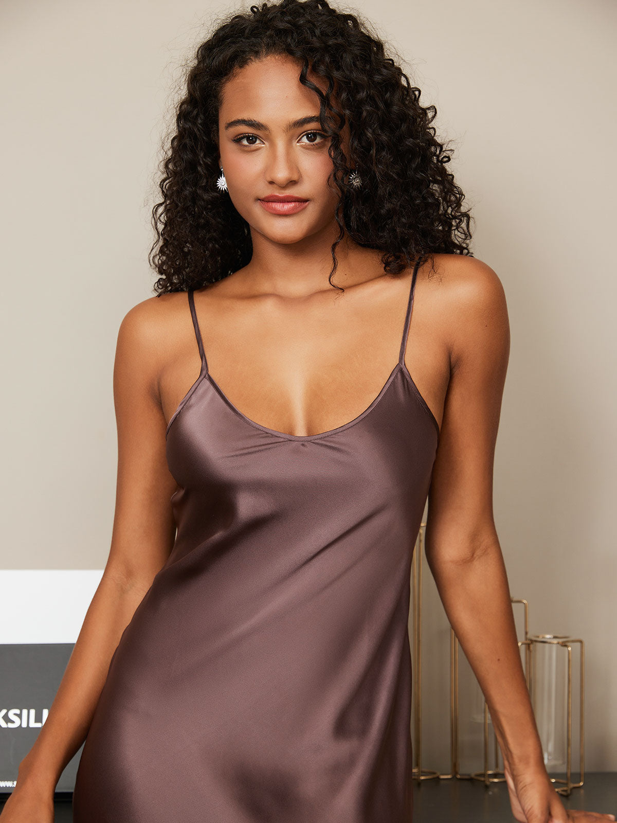 Spaghetti Strap Long Silk Nightdress/Dress
