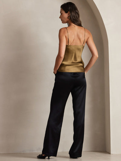 V-neck Pure Silk Spaghetti Straps Camisole Top