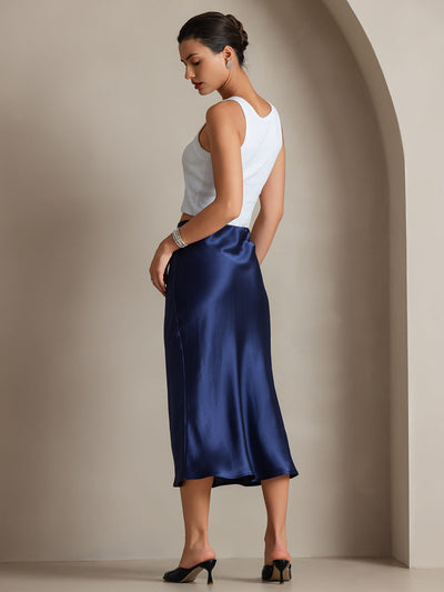 19Momme Mulberry Silk Stretch Long Straight Skirt