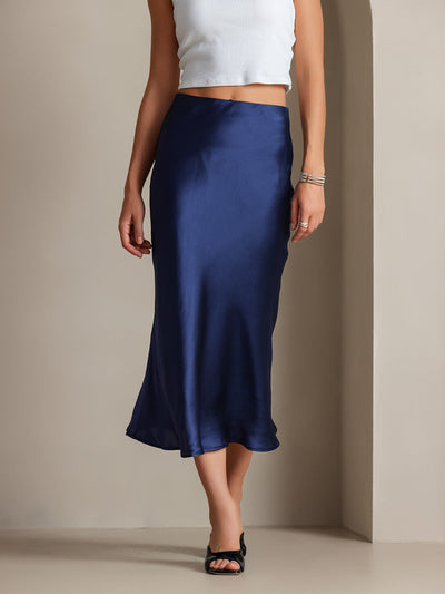 19Momme Mulberry Silk Stretch Long Straight Skirt