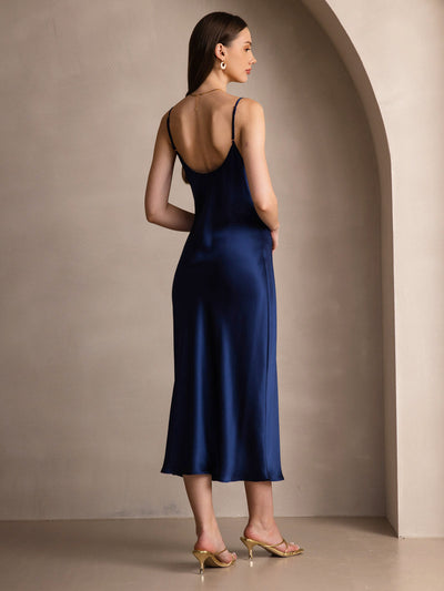Pure Silk Spaghetti Strap Long Dress