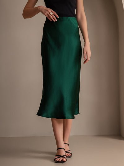 19Momme Mulberry Silk Stretch Long Straight Skirt