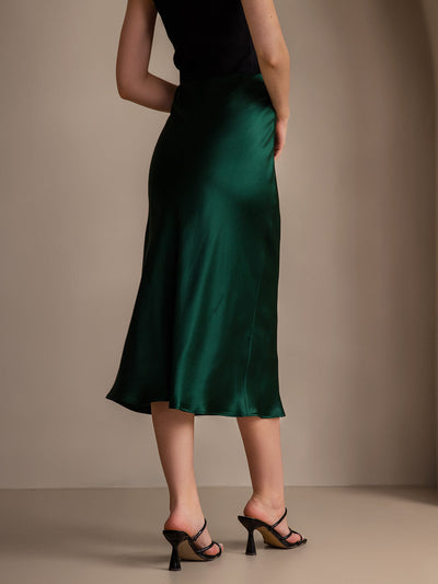 19Momme Mulberry Silk Stretch Long Straight Skirt