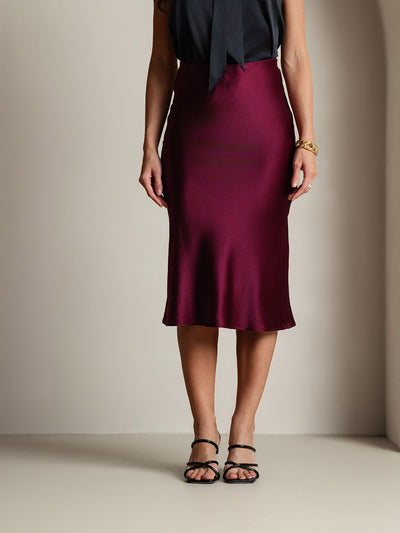 19Momme Mulberry Silk Stretch Long Straight Skirt