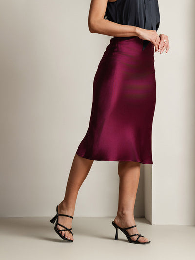 19Momme Mulberry Silk Stretch Long Straight Skirt