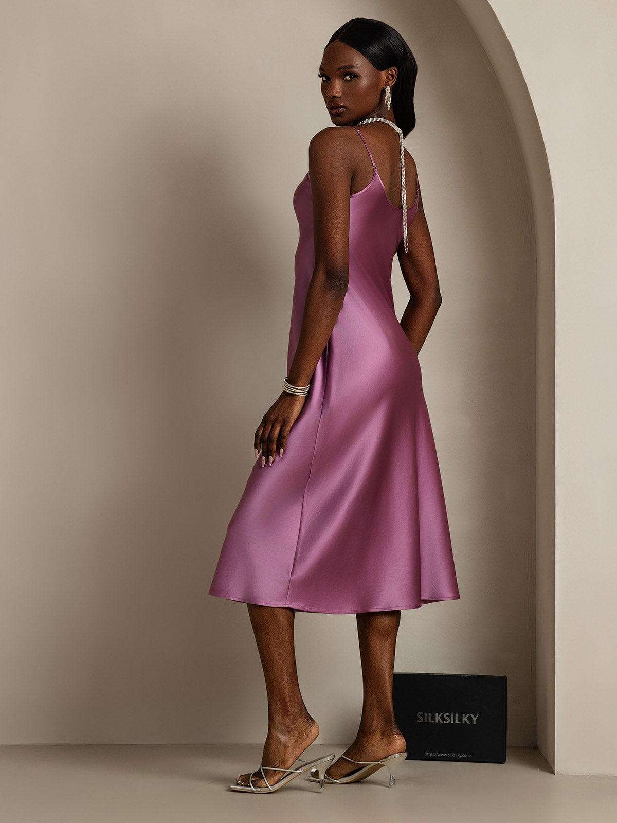 Spaghetti Strap Long Silk Nightdress/Dress