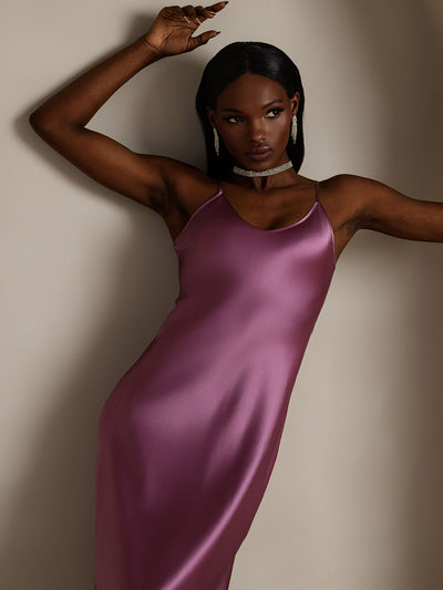 Spaghetti Strap Long Silk Nightdress/Dress