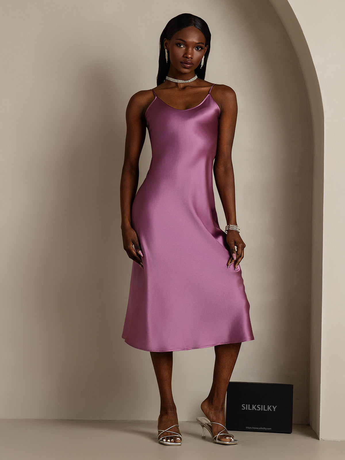 Spaghetti Strap Long Silk Nightdress/Dress