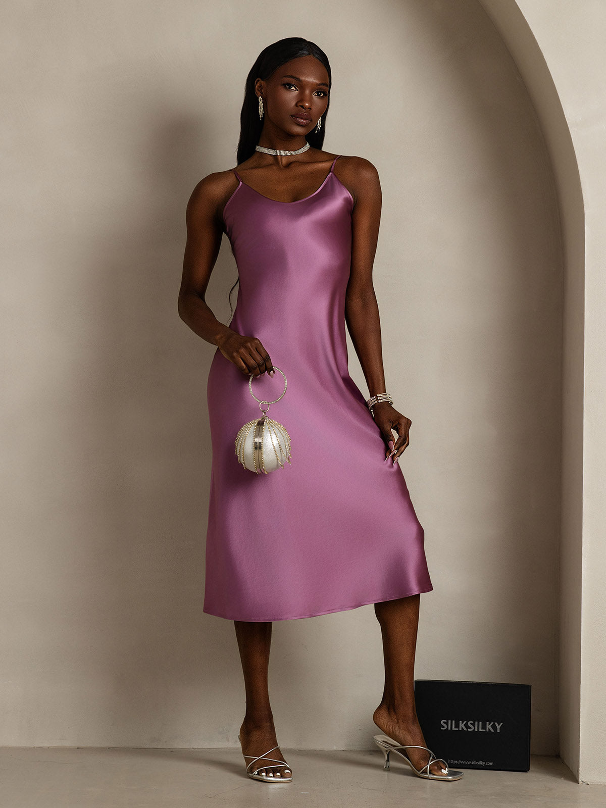 Spaghetti Strap Long Silk Nightdress/Dress