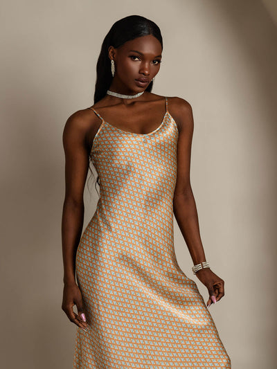 Spaghetti Strap Long Silk Nightdress/Dress