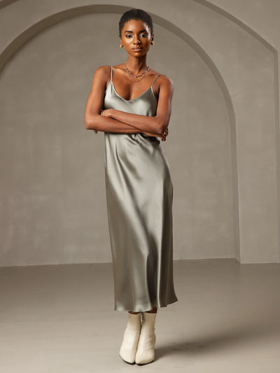 Spaghetti Strap Long Silk Nightdress/Dress