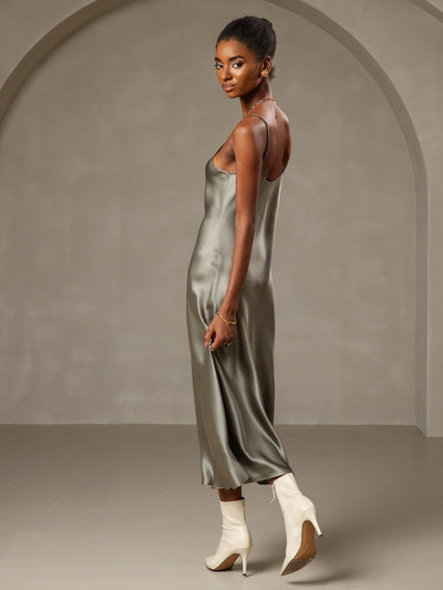Spaghetti Strap Long Silk Nightdress/Dress