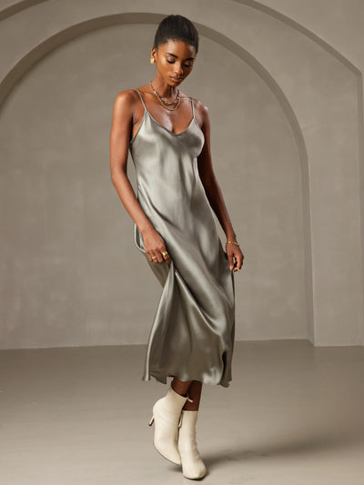 Spaghetti Strap Long Silk Nightdress/Dress