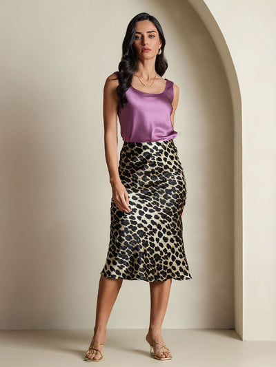 19Momme Mulberry Silk Stretch Long Straight Skirt