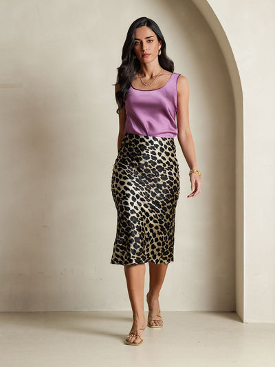 19Momme Mulberry Silk Stretch Long Straight Skirt