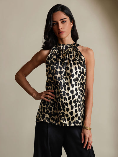 19Momme Silk Relaxed Sleeveless Halter Top