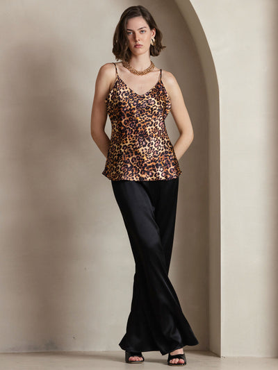 V-neck Pure Silk Spaghetti Straps Camisole Top