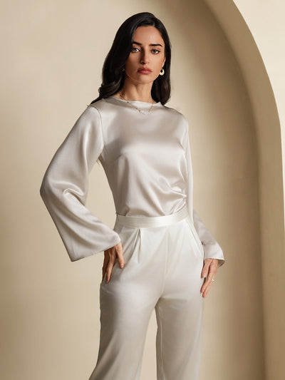 19Momme Silk Relaxed Long-sleeved Blouse
