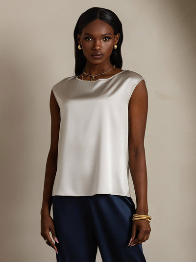 19Momme Silk Cap Sleeve Blouse