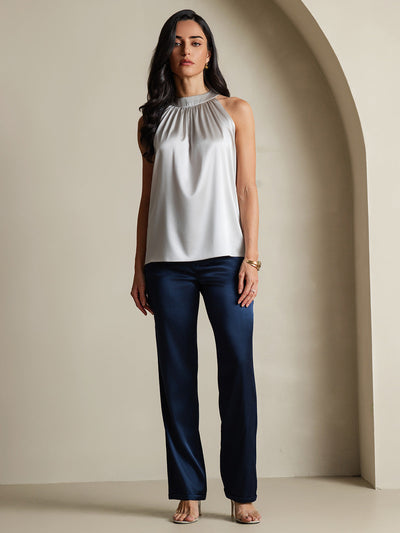 19Momme Silk Relaxed Sleeveless Halter Top
