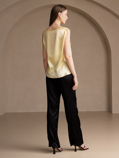 19Momme Silk Lounge Round Neck Tank Top