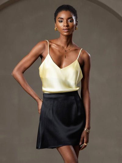 Pure silk V-neck Spaghetti straps camisole