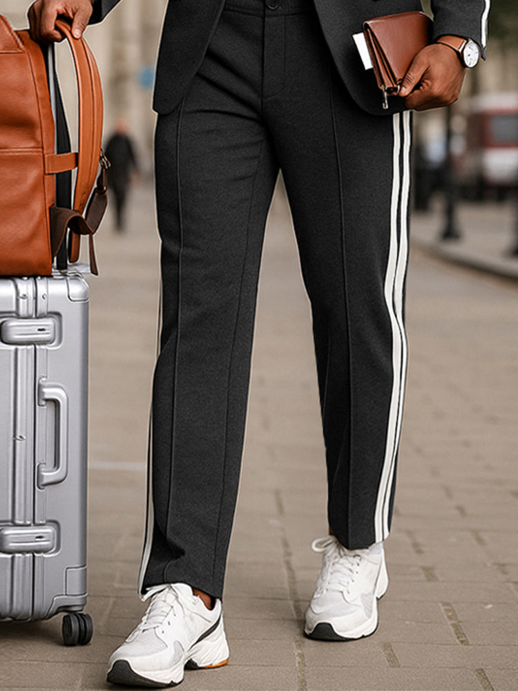 Modern Blazer Suit with Side Stripe Detail