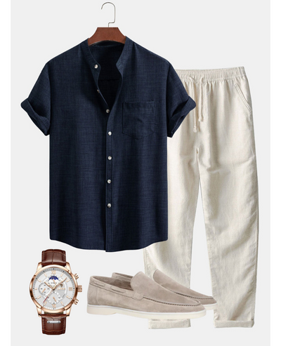Dark Blue Old Money Outfit