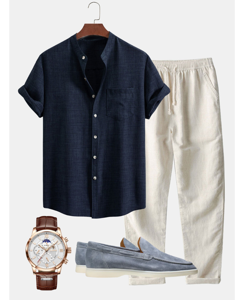 Dark Blue Old Money Outfit