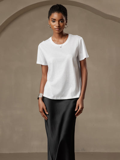 Silk Knitted Round Neck T-Shirt