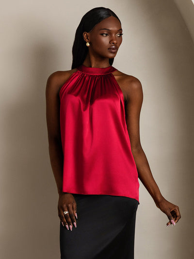 19Momme Silk Relaxed Sleeveless Halter Top