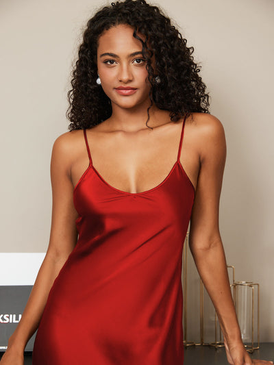 Spaghetti Strap Long Silk Nightdress/Dress