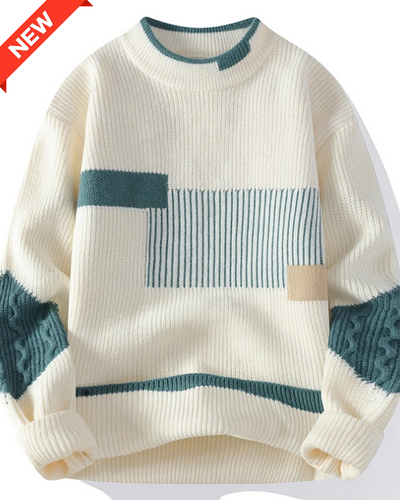 Men's Mock Neck Knitted Sweater