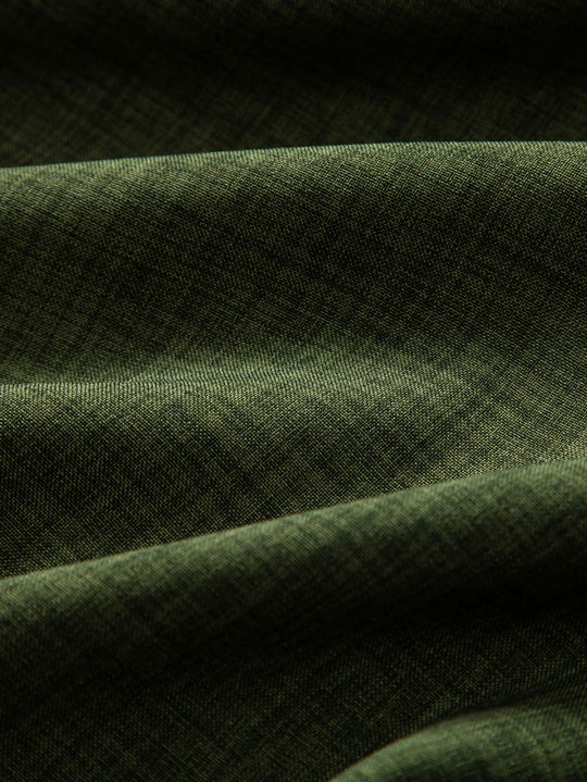 Short-Sleeve Stand Collar Top & Linen Straight-Legs