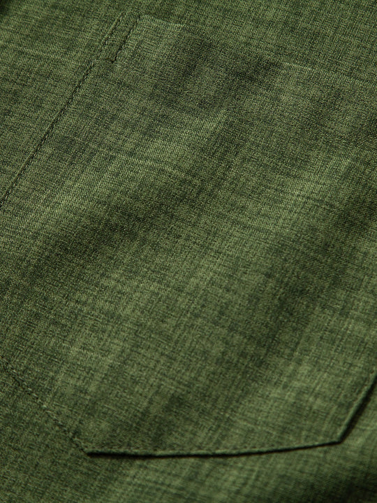 Short-Sleeve Stand Collar Top & Linen Straight-Legs
